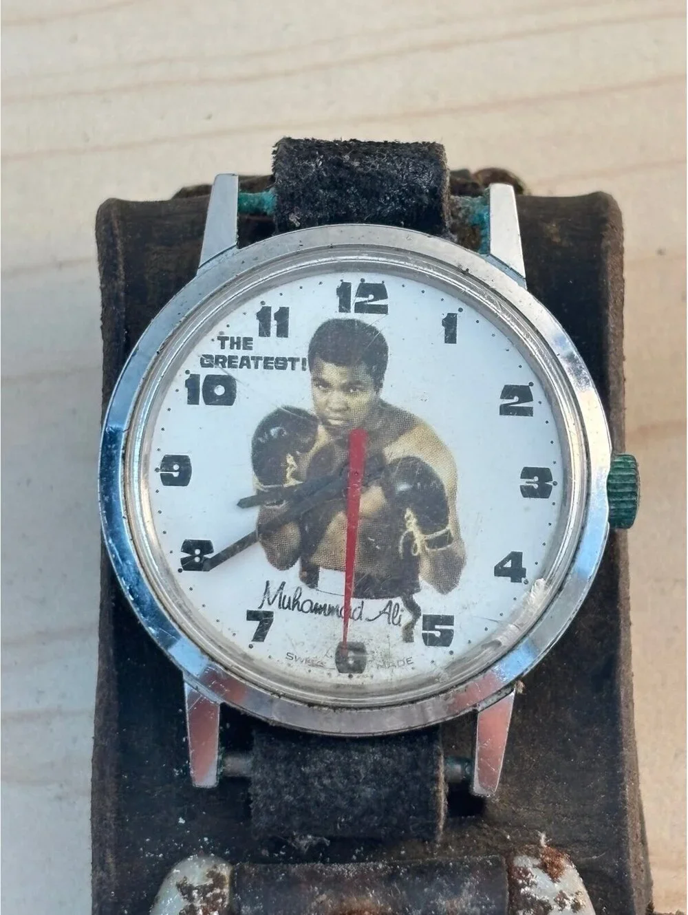 Vintage Muhammad Ali watch - thick leather band